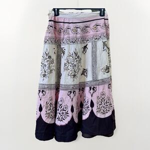 Speed Limit Floral Sequin Boho Circle Skirt Womens S Pink Black Festival Dance